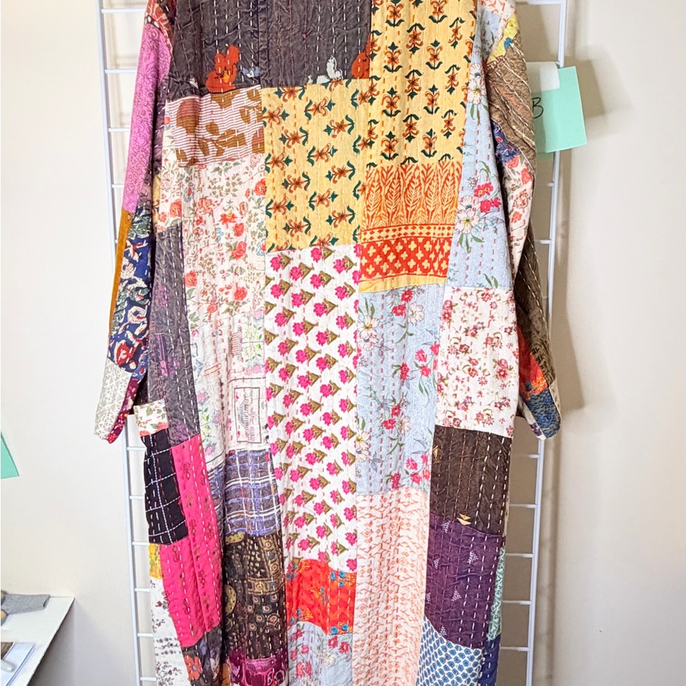 Source Unknown Multicolor Patchwork Jacket with Belt - Picture 10 of 14